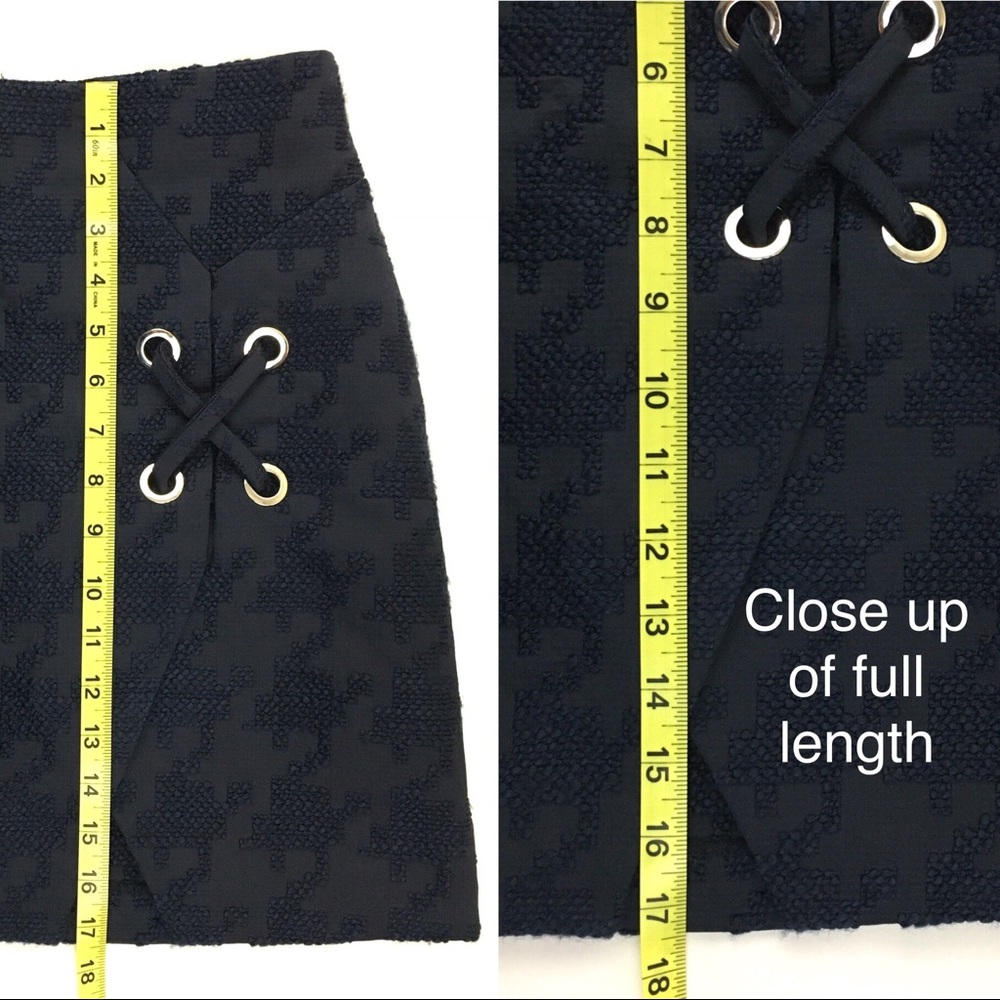 LAST CHANCE!!  Zara Blue Houndstooth Cross-laced Skirt - Picture 7 of 8
